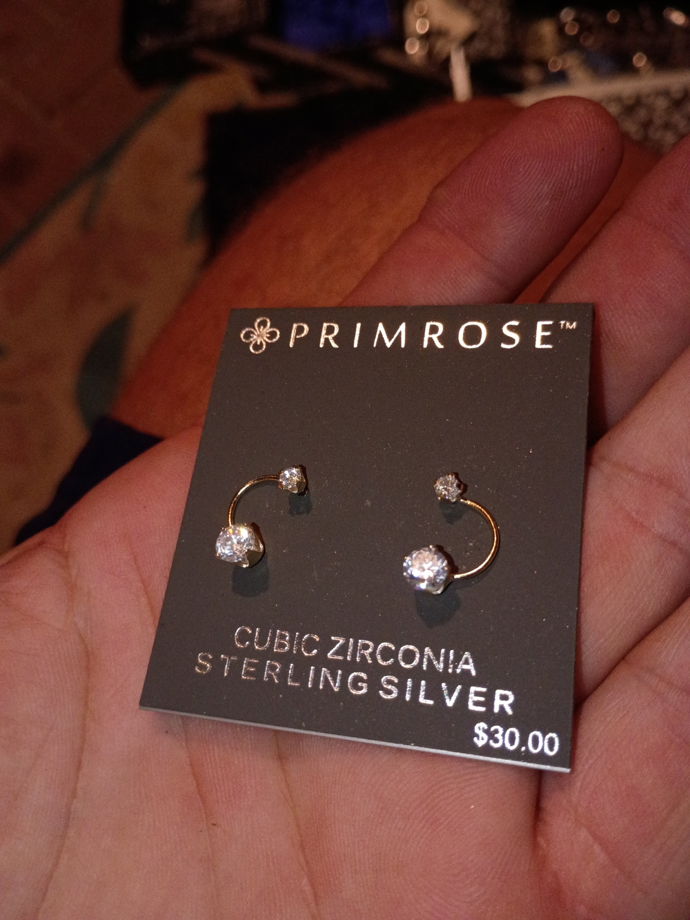 Primrose Sterling Silver Cubic Zirconia Gold-Tone Ear Cuffs - White